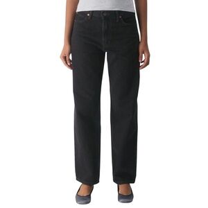 Levi’s Dad jeans in black slouchy straight leg mid rise 25 excellent condition